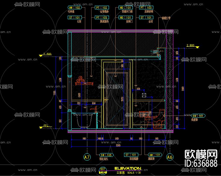 民宿酒店工装CAD施工图下载（渲染图5）
