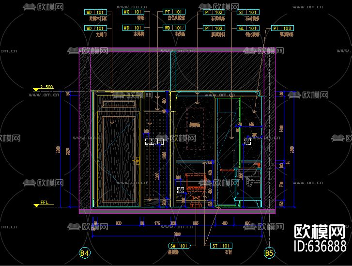 民宿酒店工装CAD施工图下载（渲染图3）