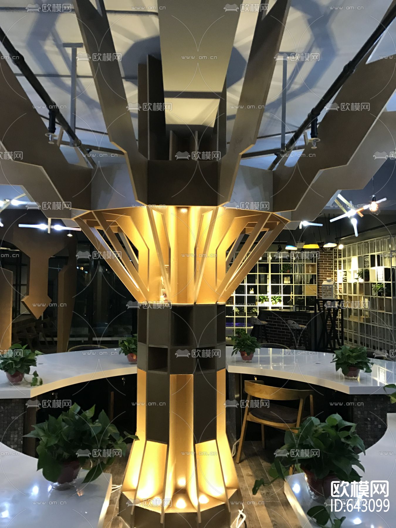 现代办公室CAD图库效果图下载（渲染图6）