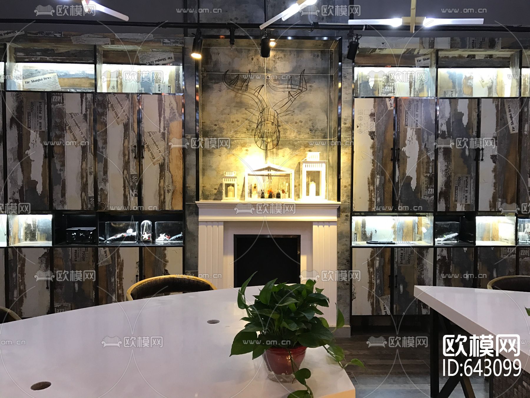 现代办公室CAD图库效果图下载（渲染图4）