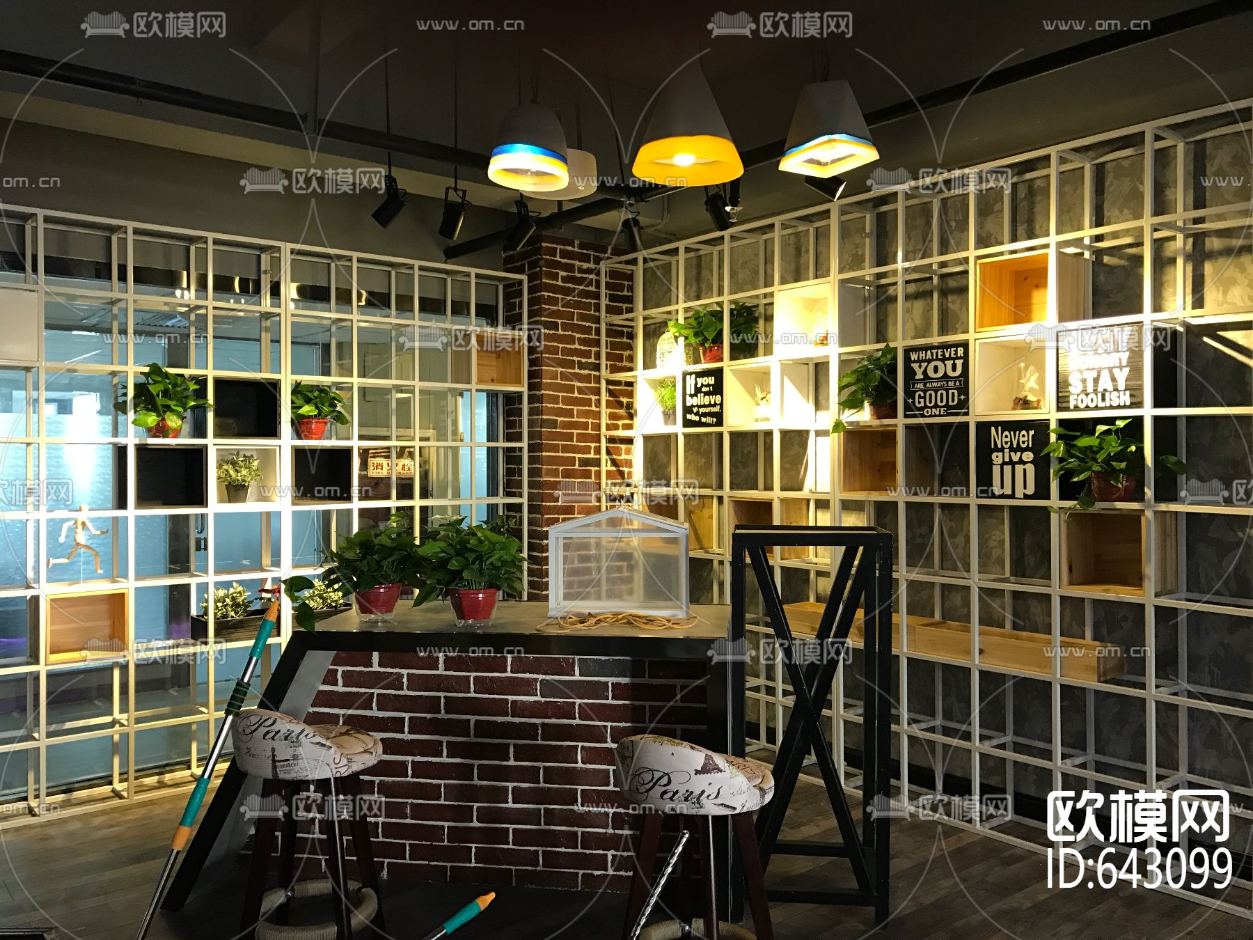 现代办公室CAD图库效果图下载（渲染图5）