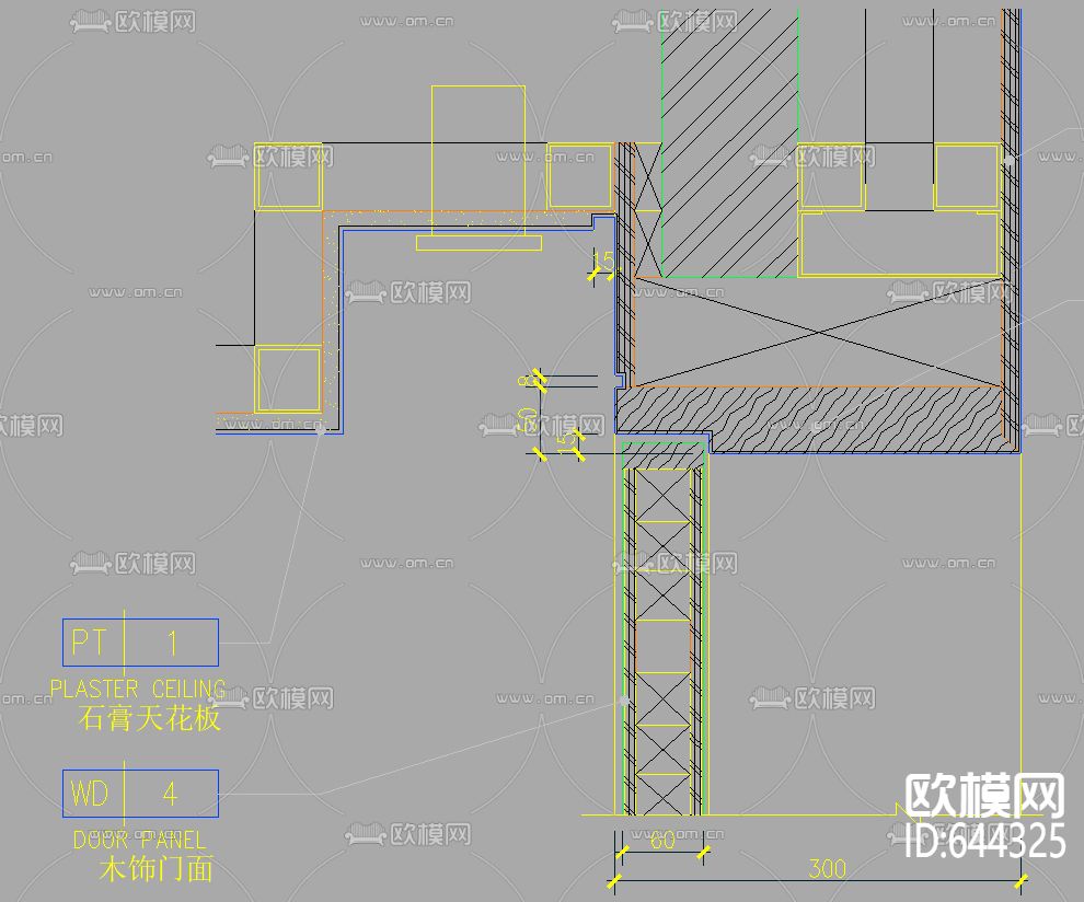 希尔顿酒店公共区域装修CAD施工图下载（渲染图3）