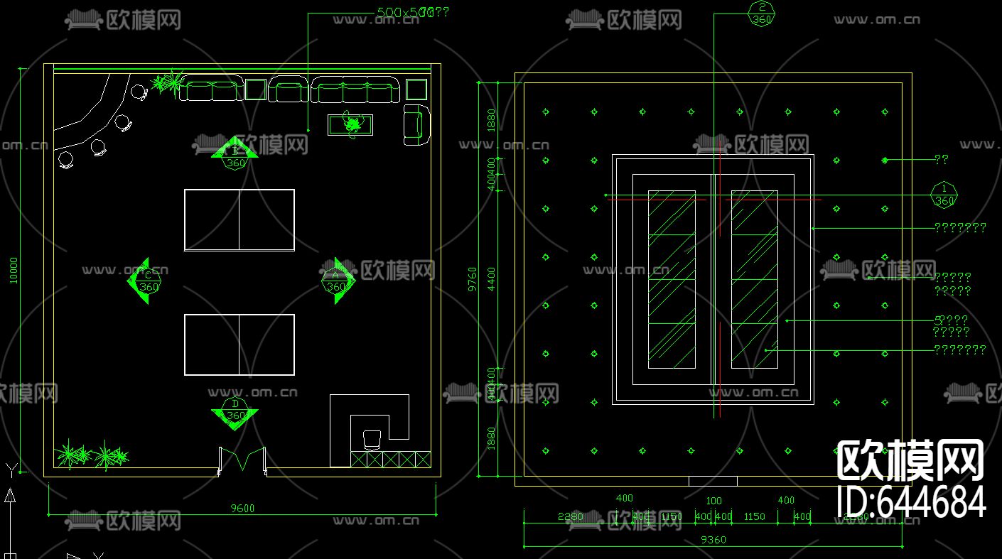 两个小乒乓球室装饰CAD施工图下载（渲染图3）