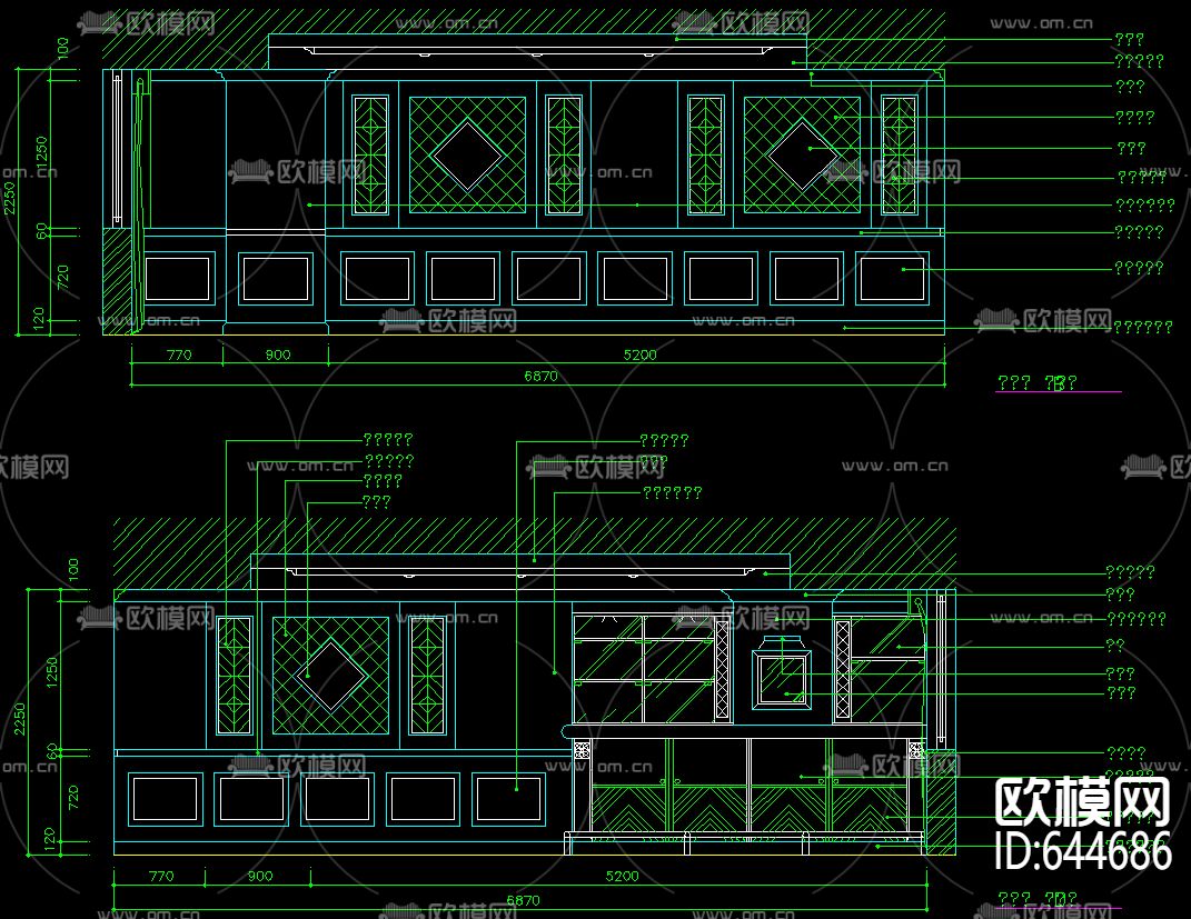 两款户型棋牌室装饰CAD施工图下载（渲染图4）