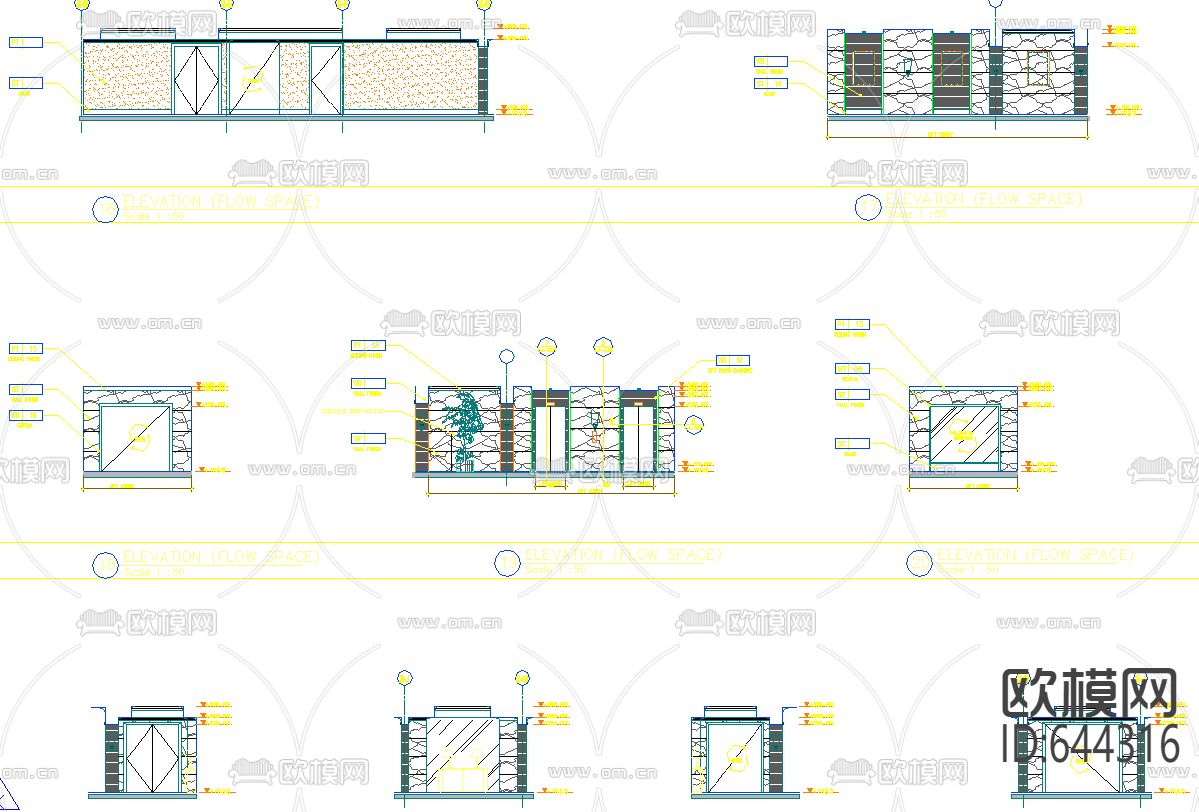 度假酒店大堂CAD施工图下载（渲染图2）