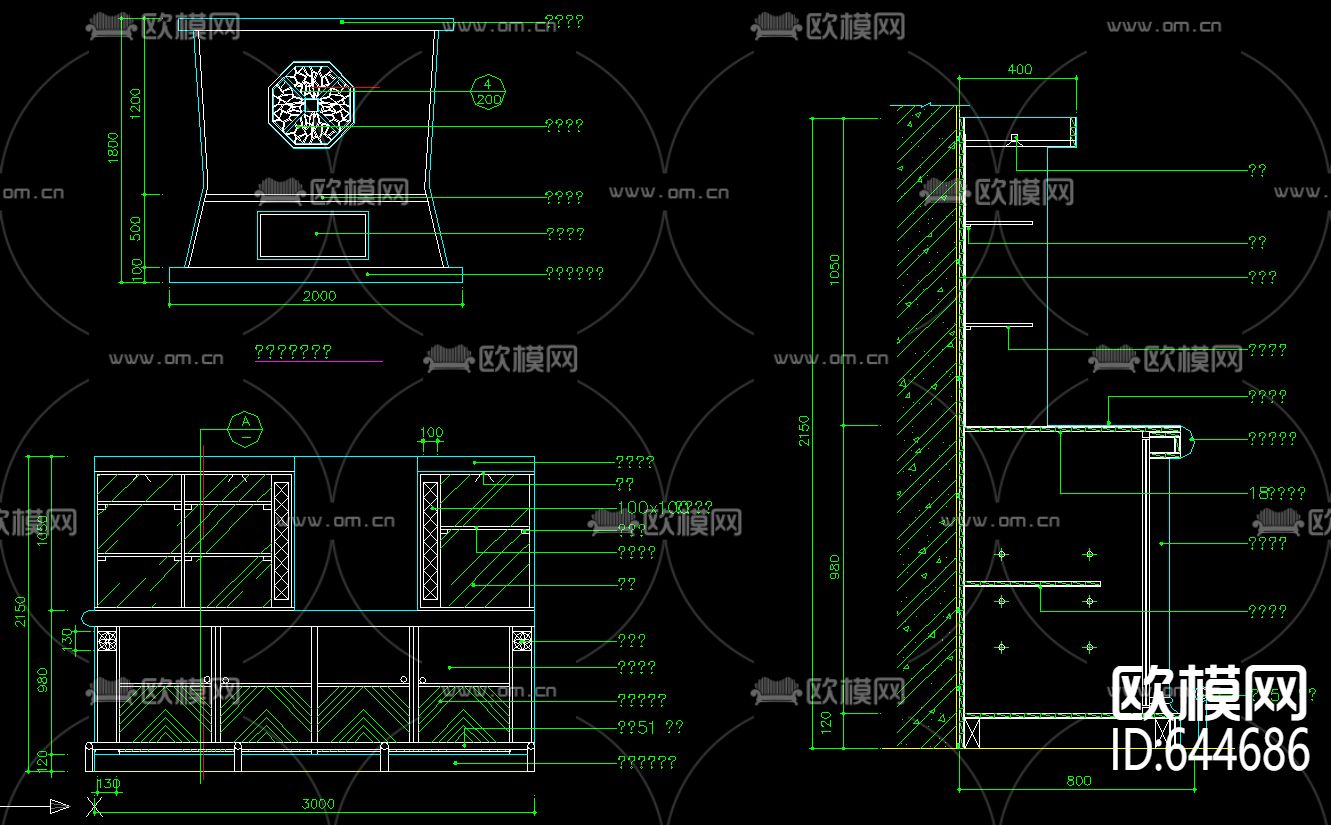 两款户型棋牌室装饰CAD施工图下载（渲染图3）