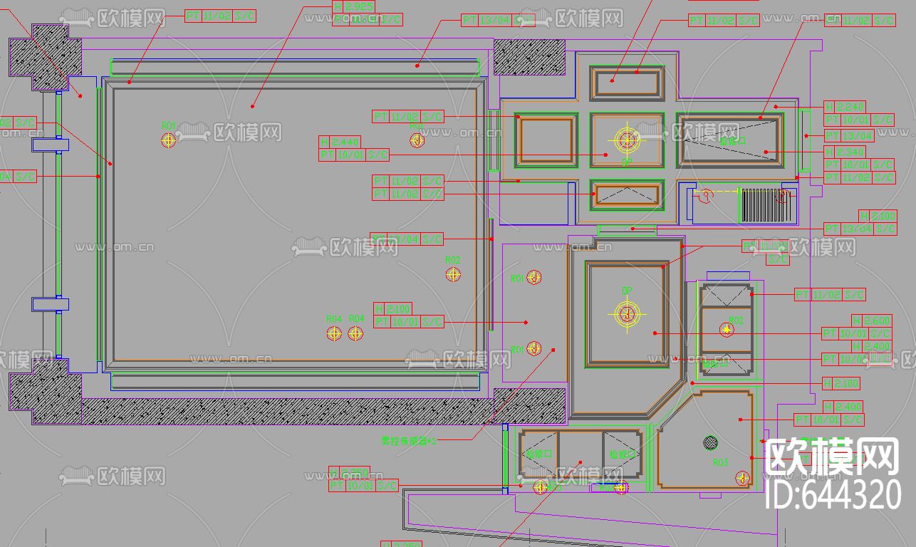 国际酒店客房标准CAD施工图下载（渲染图5）