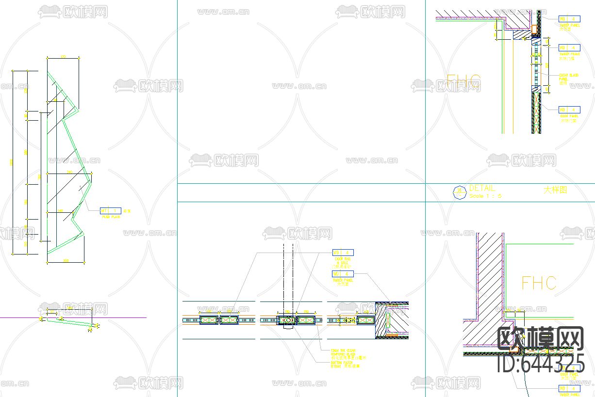 希尔顿酒店公共区域装修CAD施工图下载（渲染图4）