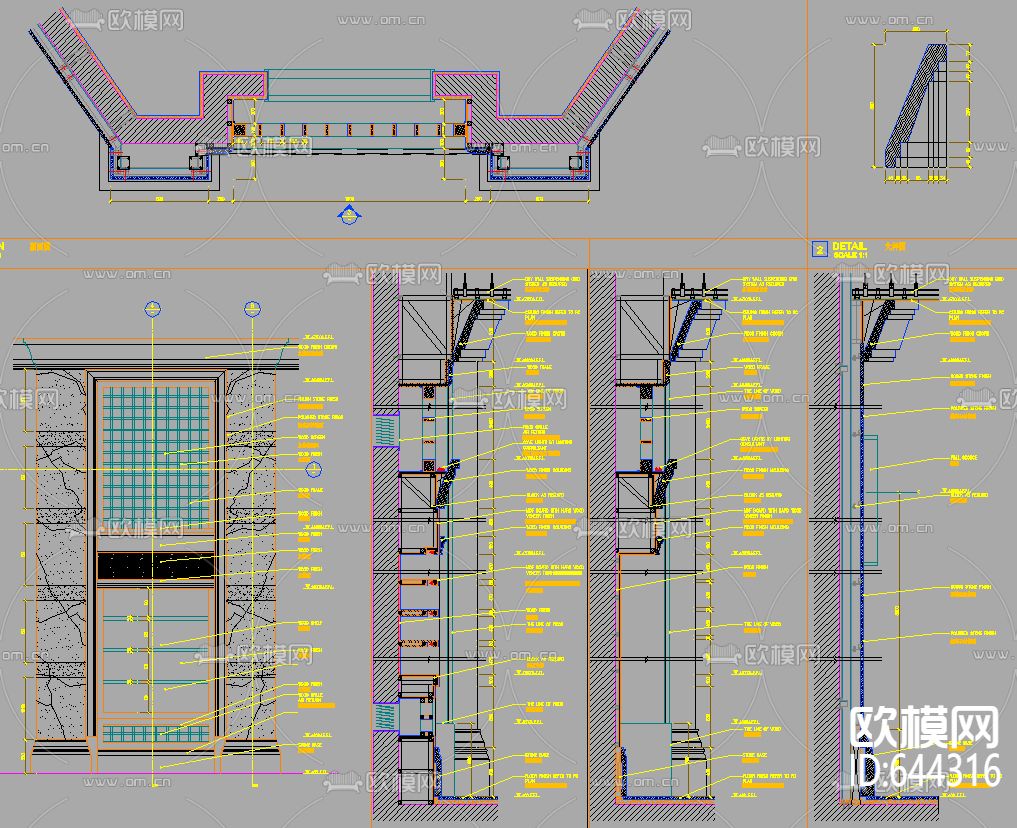 度假酒店大堂CAD施工图下载（渲染图5）