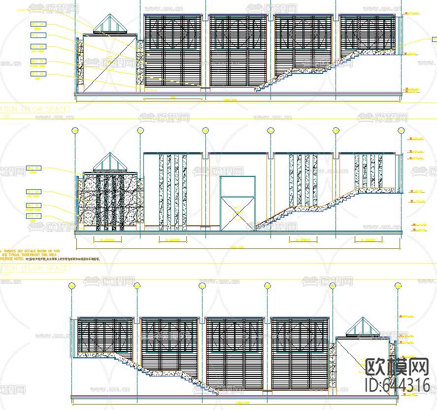 度假酒店大堂CAD施工图下载（渲染图4）