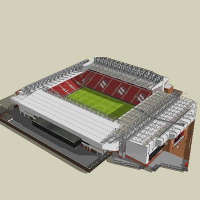  现代足球馆su模型 