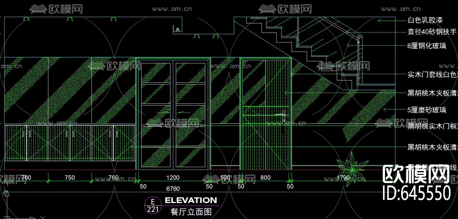 复式楼现代风格装修CAD施工图下载（渲染图7）