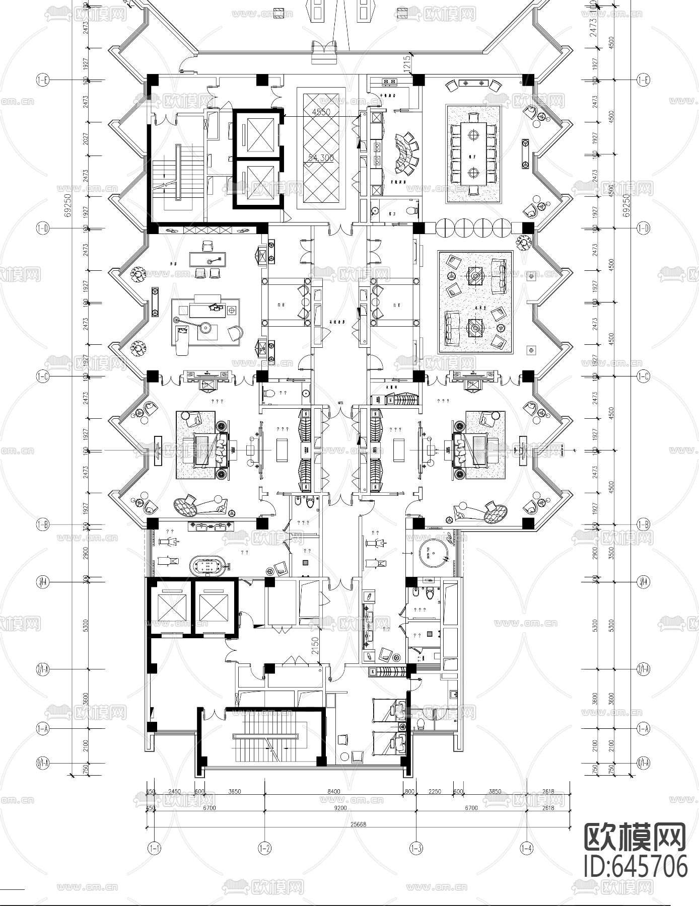 酒店全套CAD施工图下载（渲染图6）