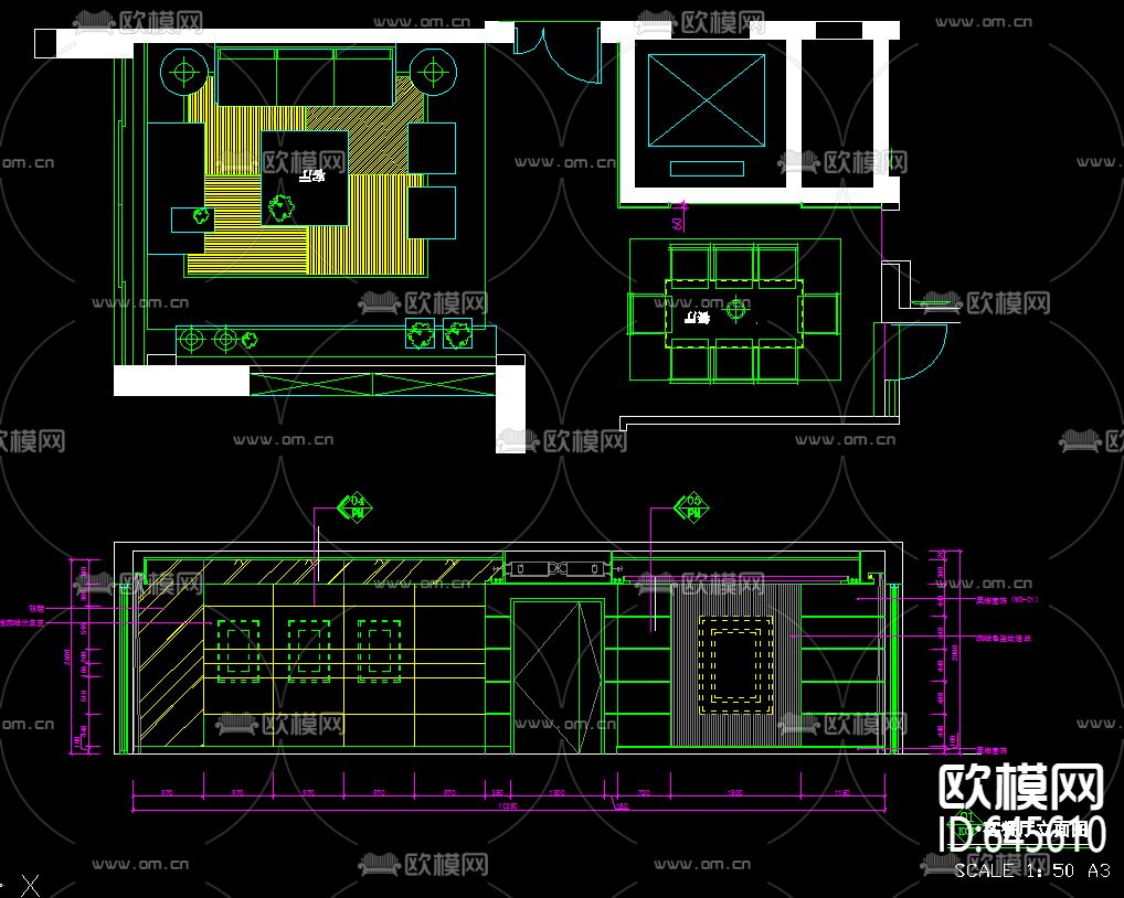 样板房装修CAD施工图下载（渲染图4）