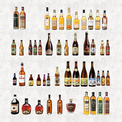  现代酒水组合su模型 