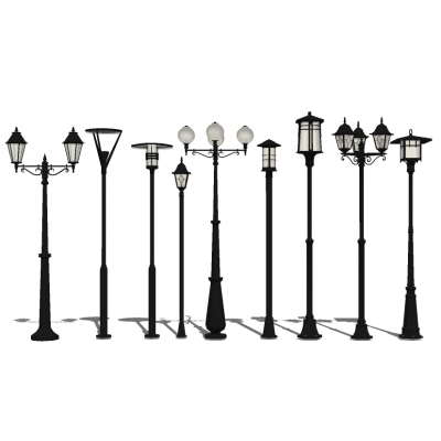  欧式户外灯景观灯组合su模型 