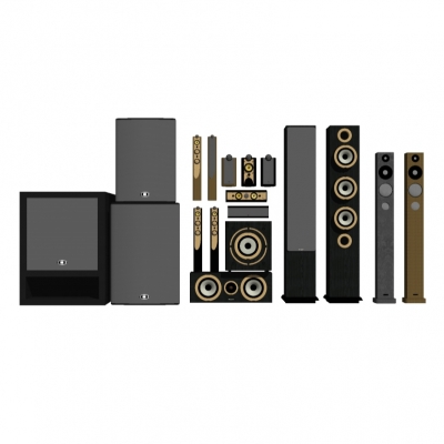  现代音响组合su模型 