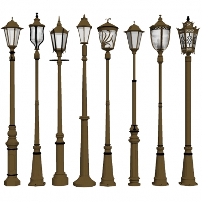  欧式户外灯景观灯组合su模型 