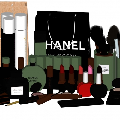  现代化妆品组合su模型 