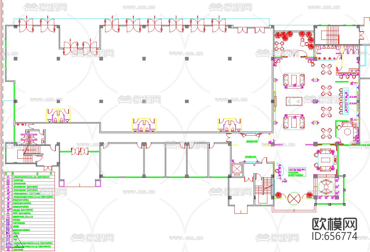 豪华会所装修CAD施工图下载（渲染图3）
