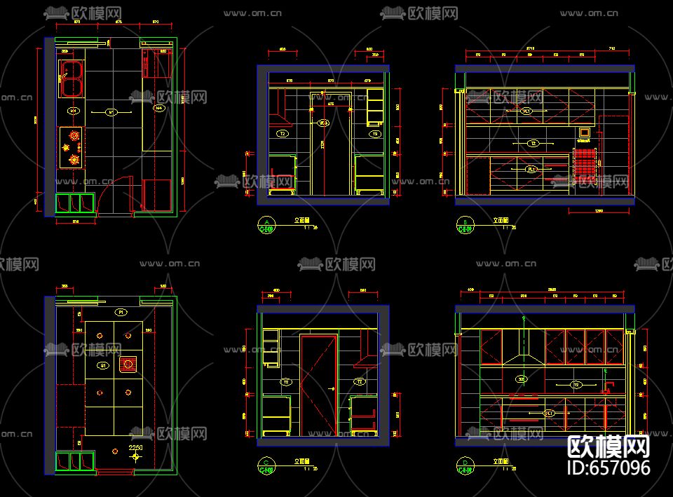 北京朗琴园十号楼C户型装修样板房CAD施工图下载（渲染图6）