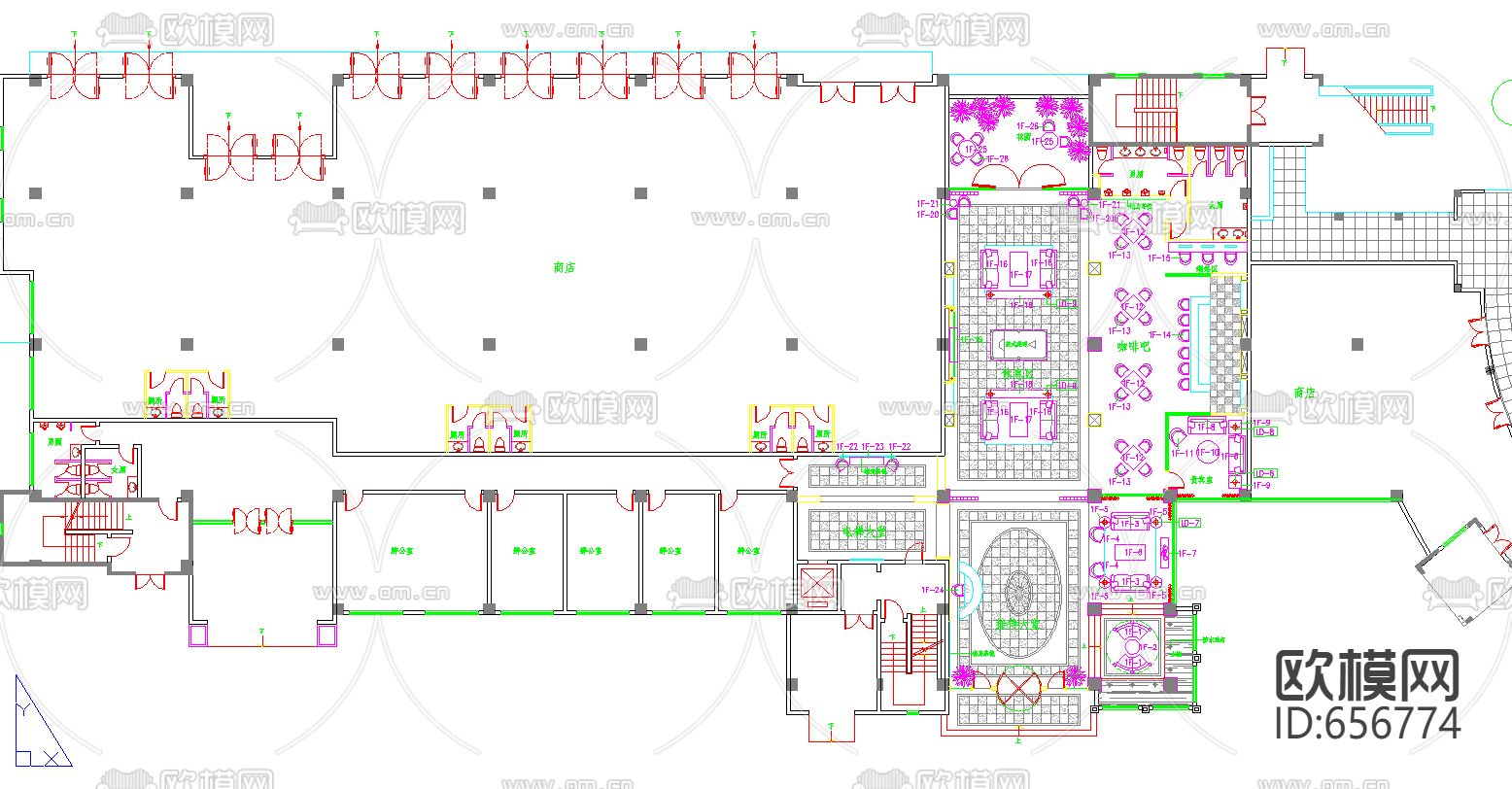 豪华会所装修CAD施工图下载（渲染图2）