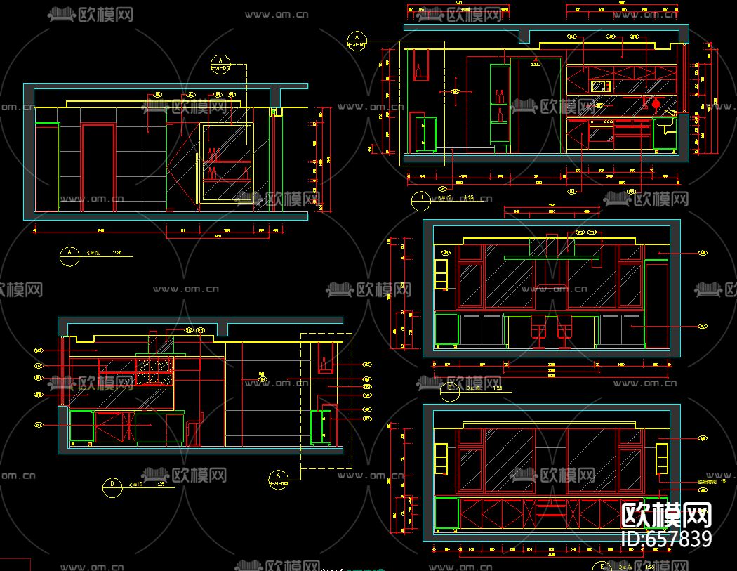 上海东方曼克A型别墅装修CAD施工图下载（渲染图5）