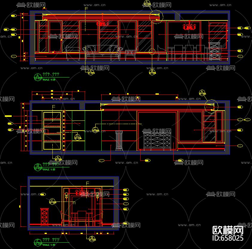 上海伦敦广场样板房装修CAD施工图下载（渲染图2）