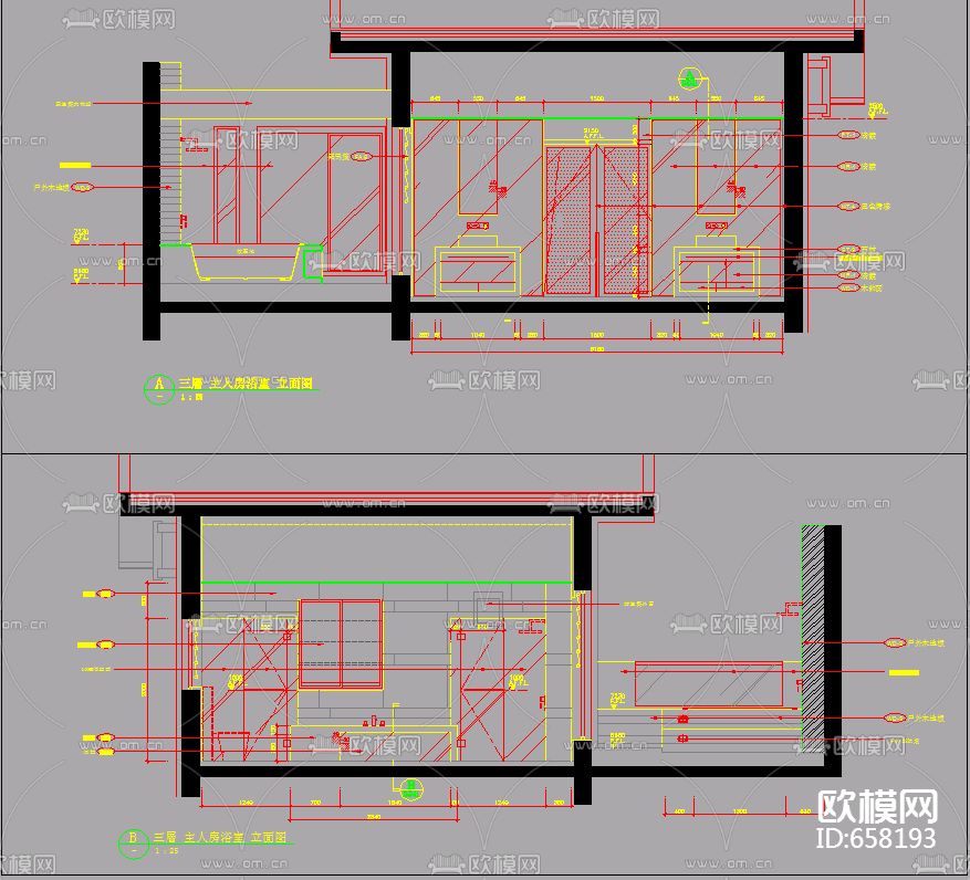 上海汤臣38河D型别墅装修样板房下载（渲染图4）