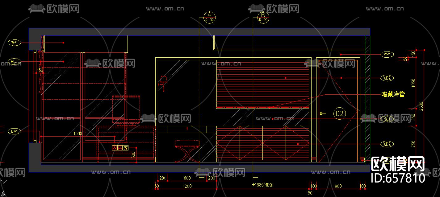 森林都市样板房装修CAD施工图下载（渲染图6）