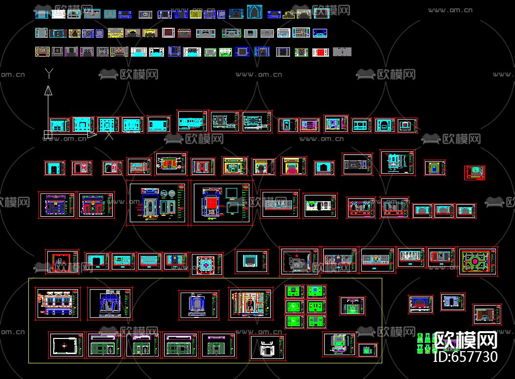 背景墙模块下载（渲染图1）