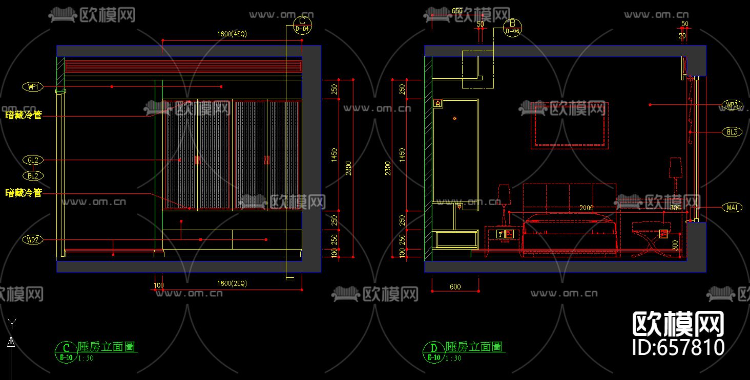 森林都市样板房装修CAD施工图下载（渲染图7）