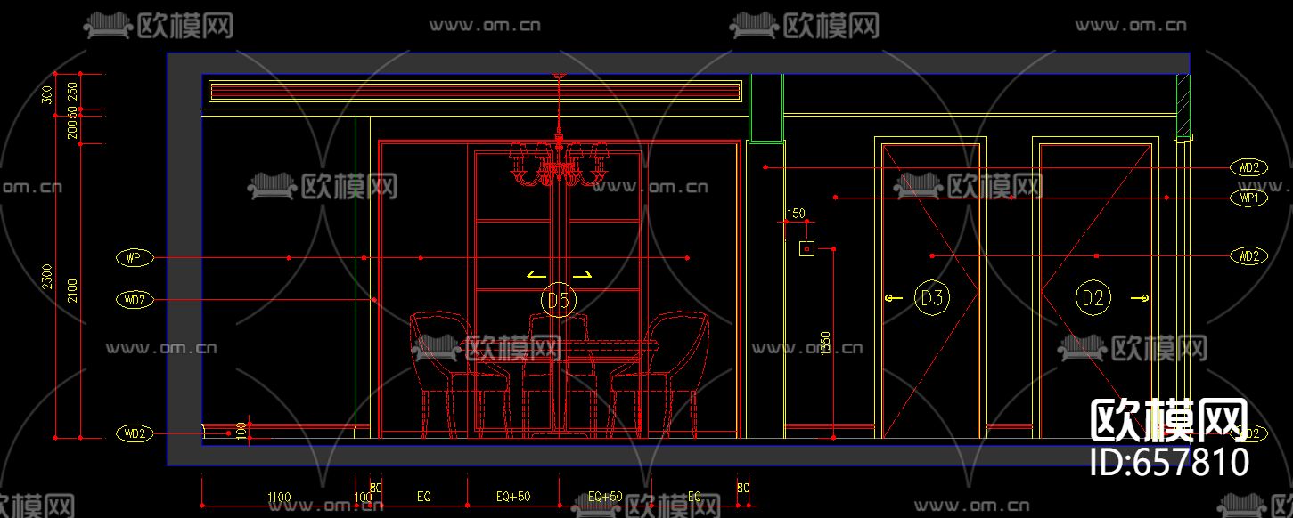 森林都市样板房装修CAD施工图下载（渲染图3）