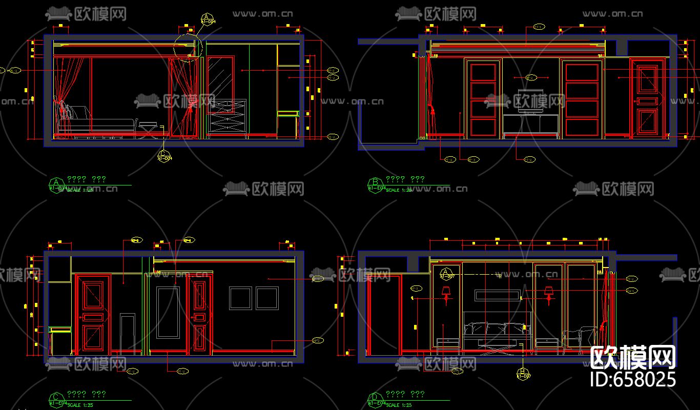 上海伦敦广场样板房装修CAD施工图下载（渲染图3）