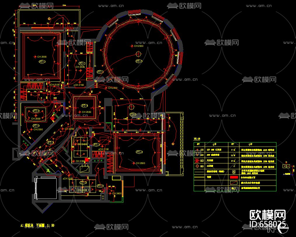 上海伦敦广场样板房装修CAD施工图下载（渲染图5）