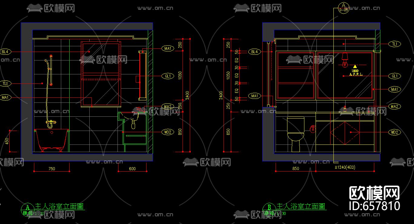森林都市样板房装修CAD施工图下载（渲染图5）