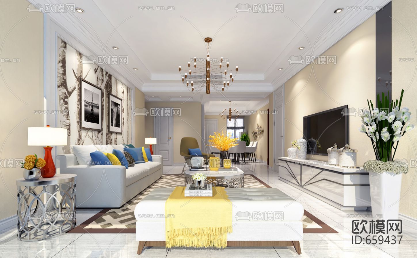 星洲城市花园全套CAD施工图下载（渲染图7）