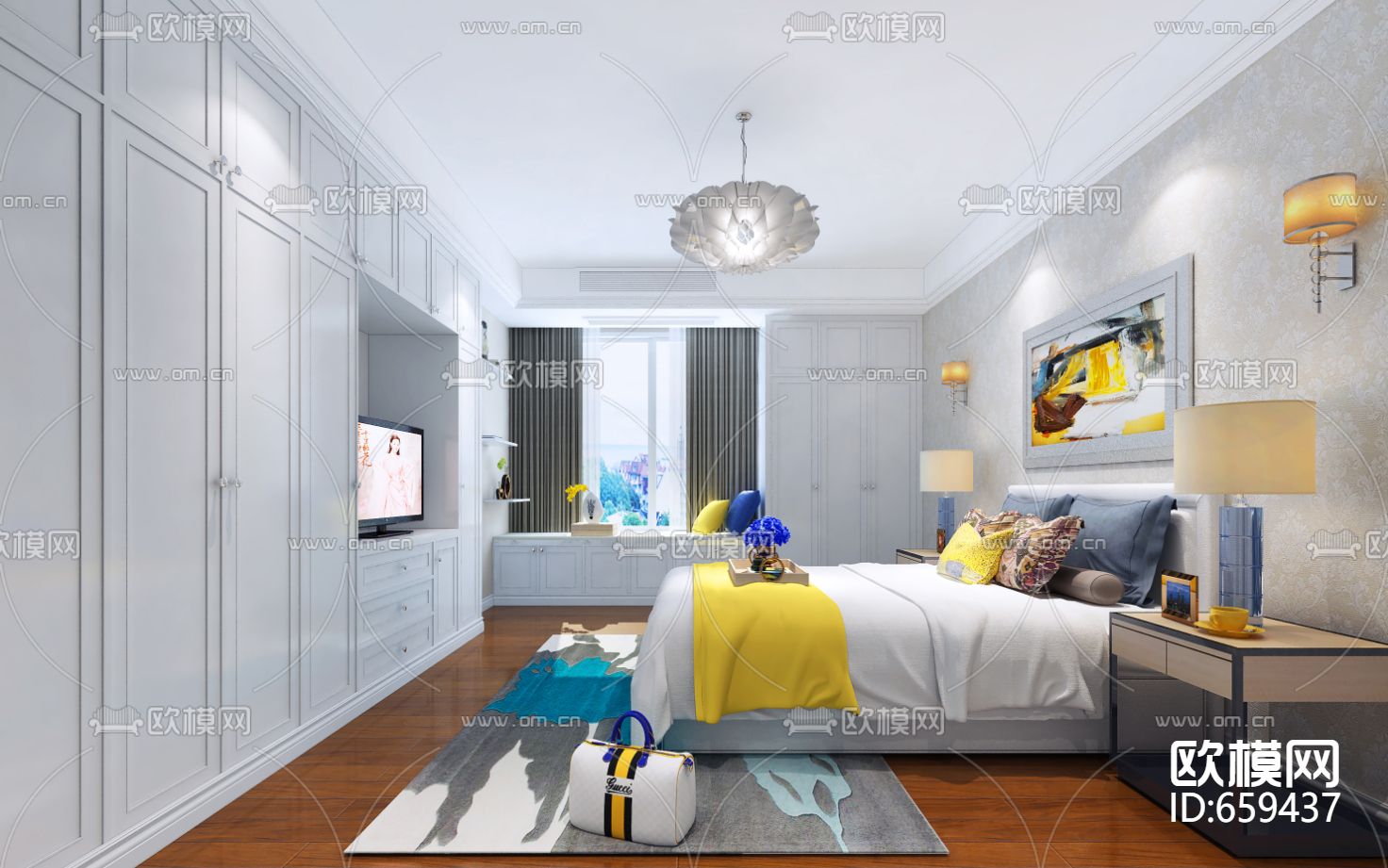 星洲城市花园全套CAD施工图下载（渲染图5）