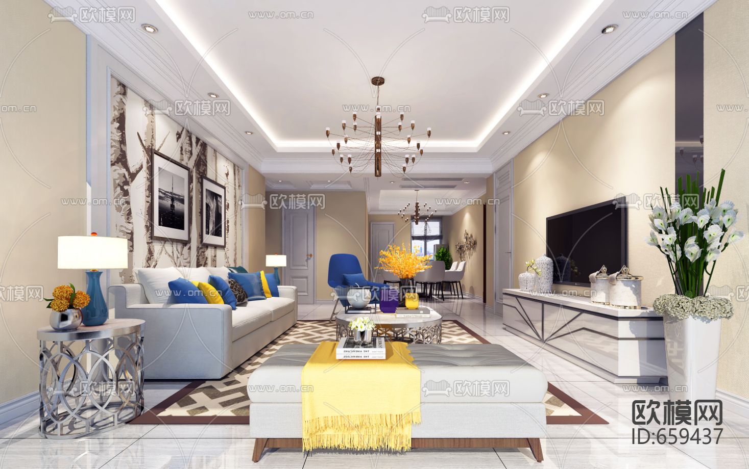 星洲城市花园全套CAD施工图下载（渲染图3）