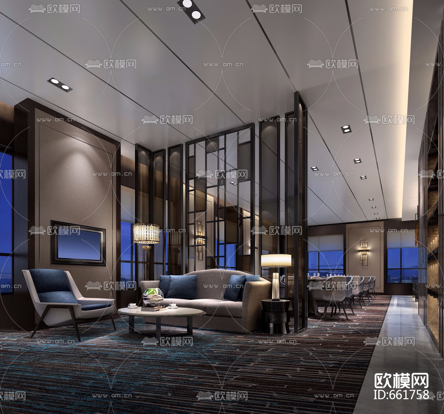 CCD哈尔滨诺富特酒店施工图带效果图下载（渲染图4）