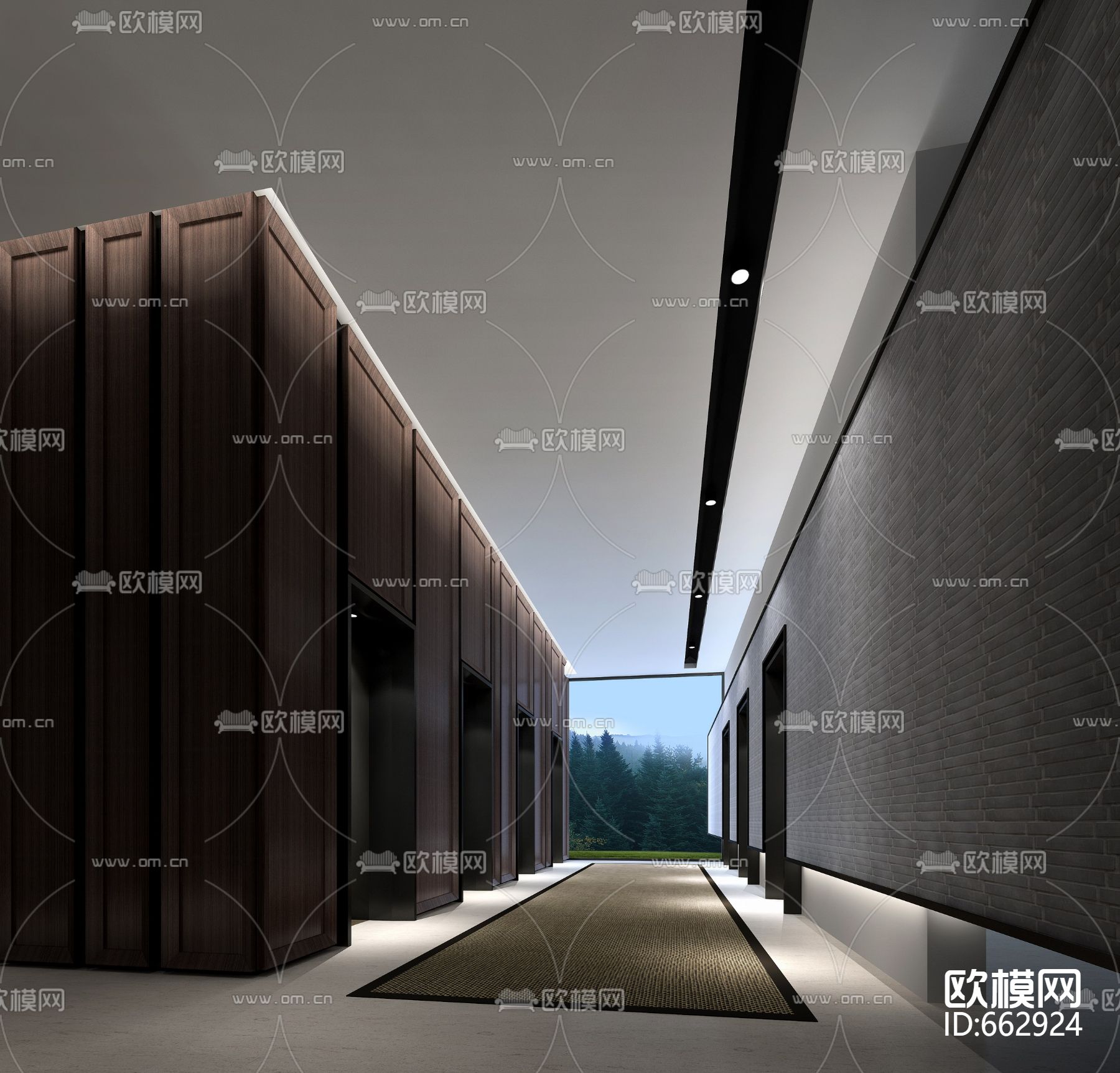 重庆融汇丽笙酒店CAD施工图+效果图下载（渲染图3）