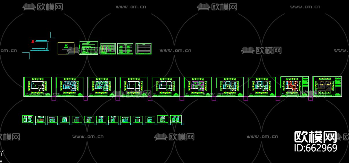 景乐雅苑美式客厅卧室CAD施工图下载（渲染图3）