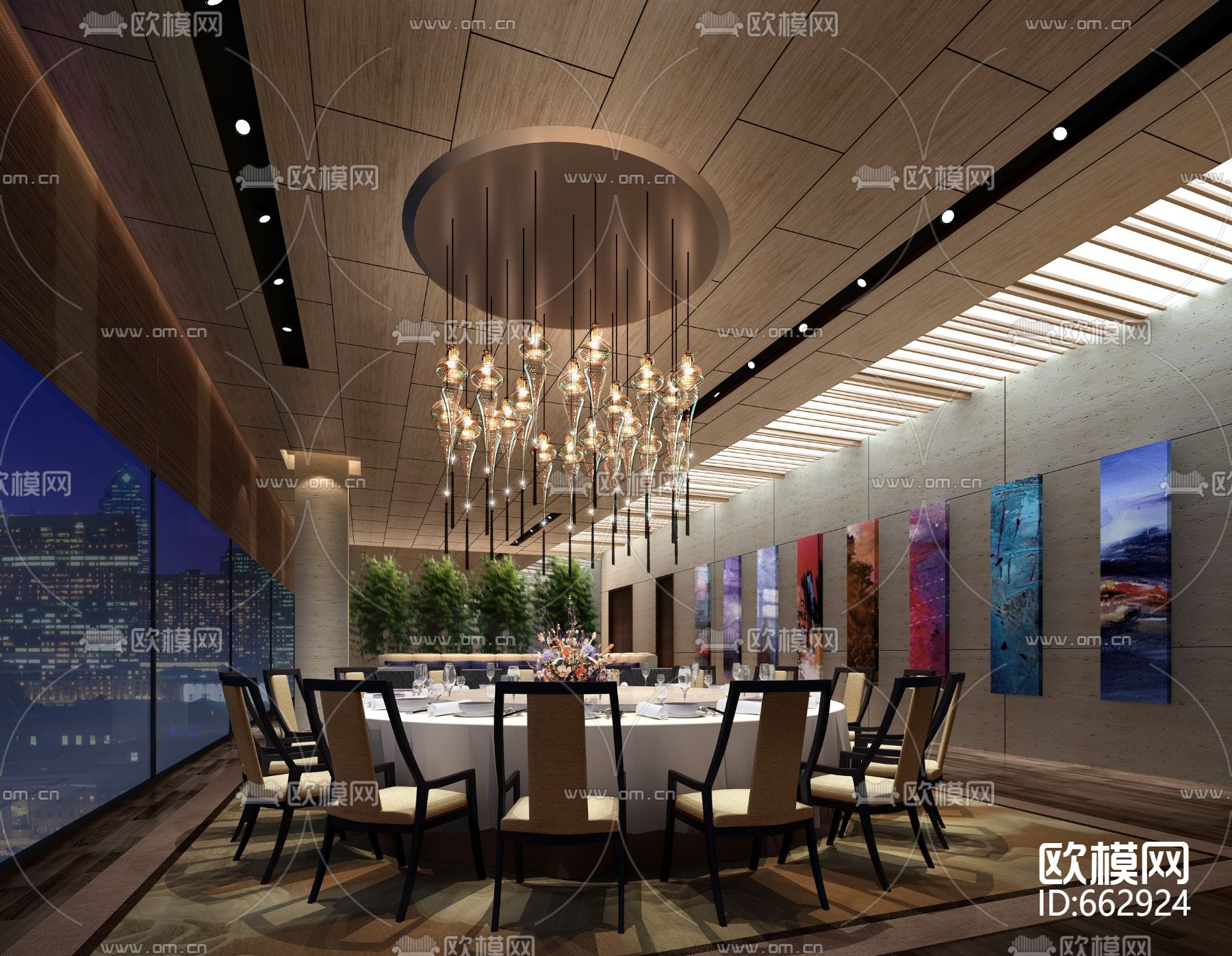 重庆融汇丽笙酒店CAD施工图+效果图下载（渲染图8）