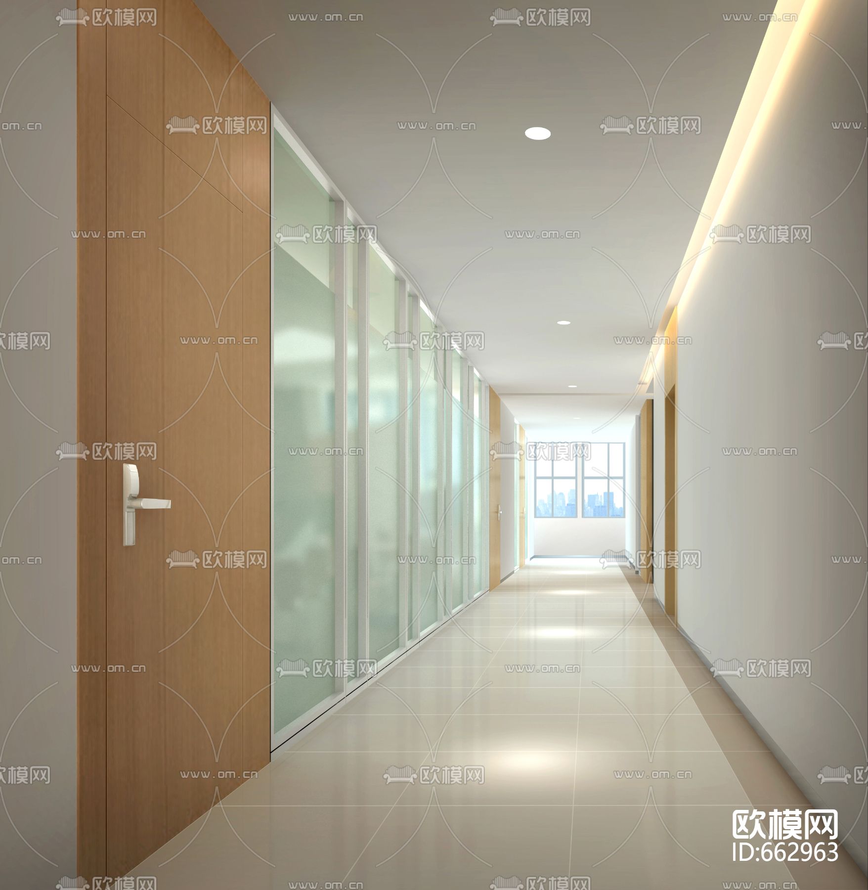 恒瑞制药办公楼全套CAD施工图及效果图下载（渲染图4）