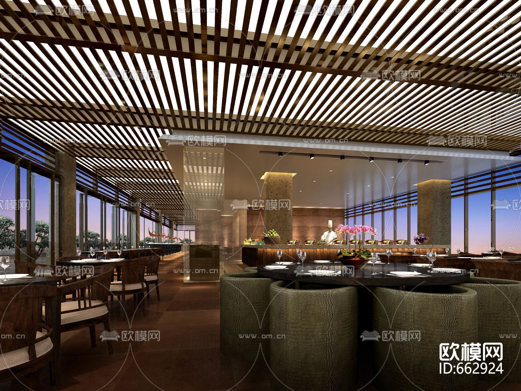 重庆融汇丽笙酒店CAD施工图+效果图下载（渲染图12）