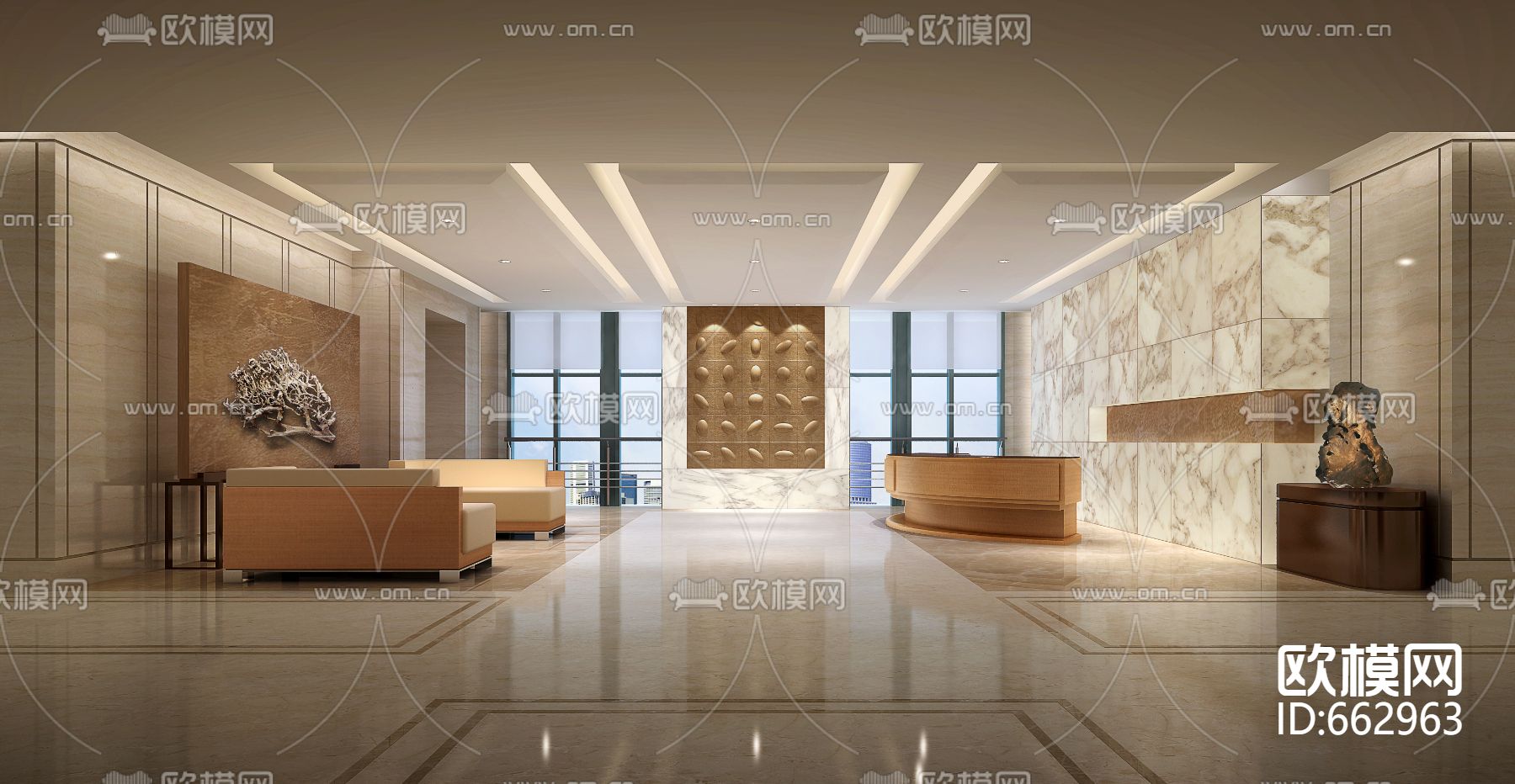 恒瑞制药办公楼全套CAD施工图及效果图下载（渲染图6）