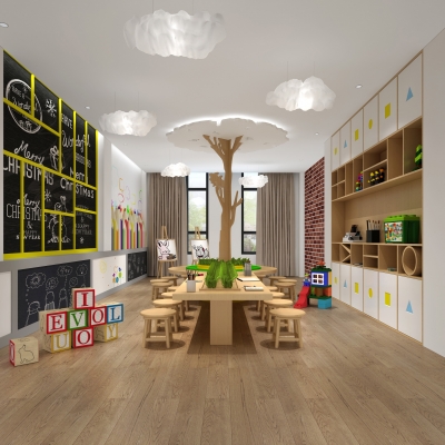幼儿园美术手工室3d模型