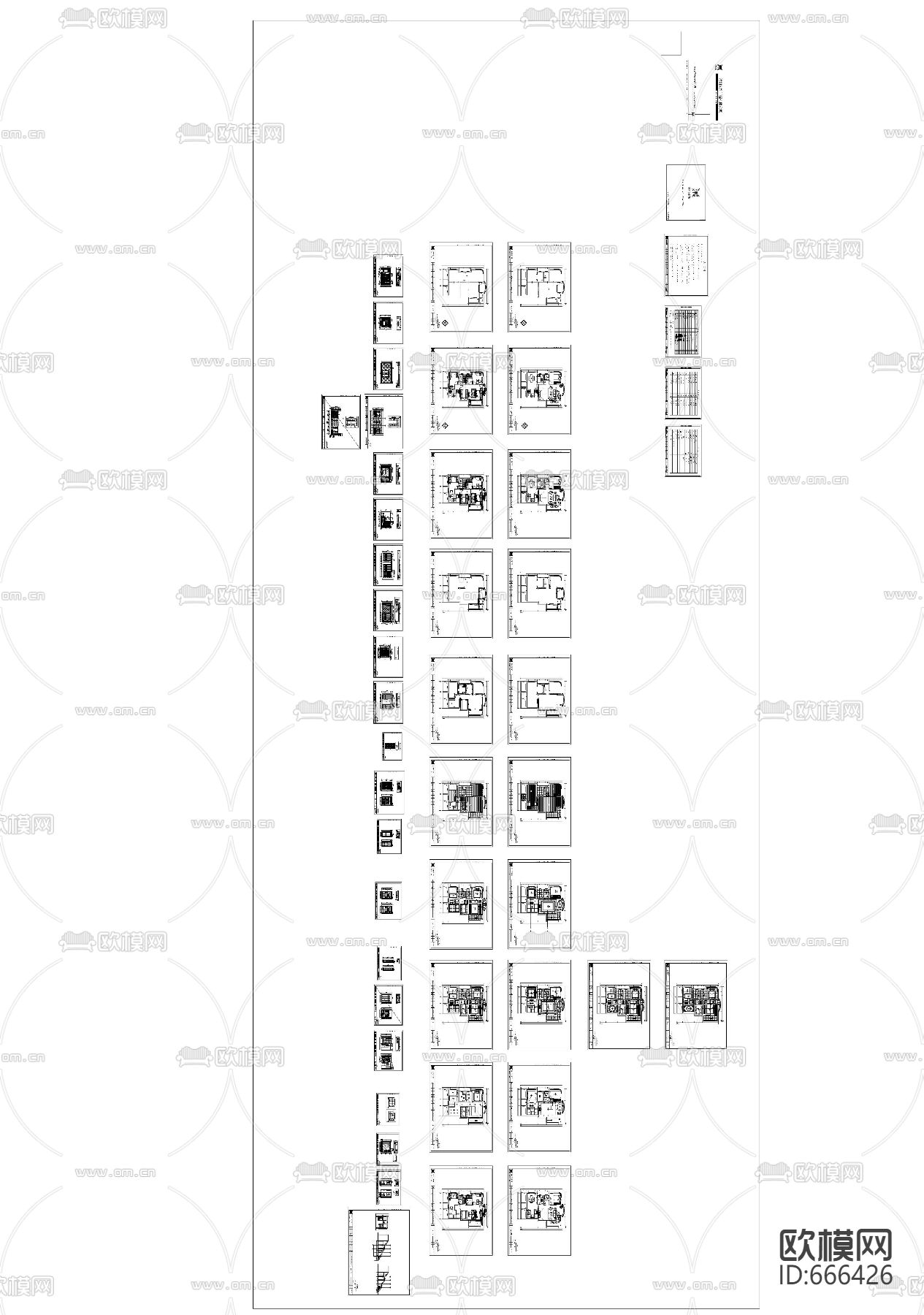 东湖雅苑简美复式客餐厅卧室CAD施工图下载（渲染图5）