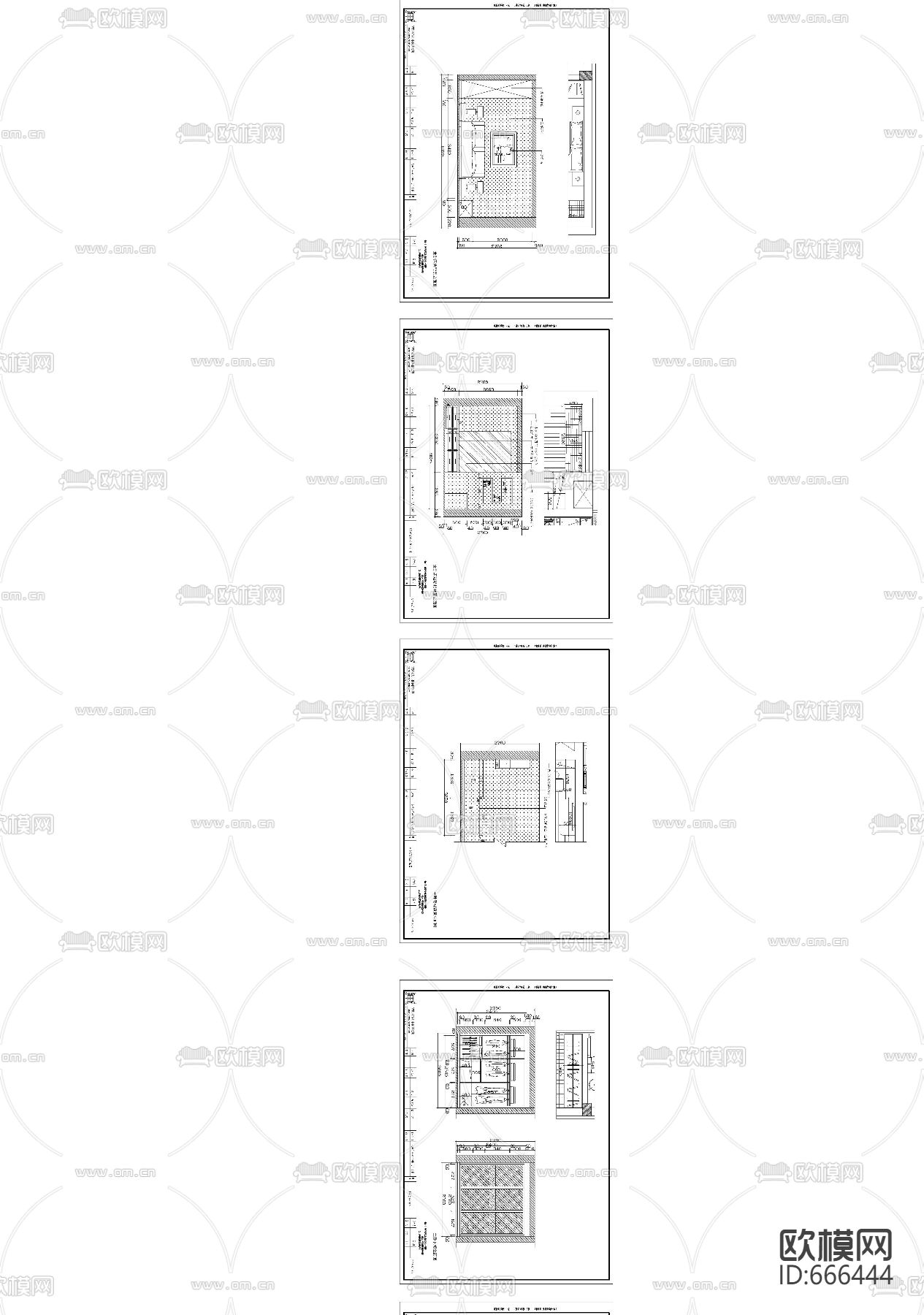 翡翠花园现代客餐厅CAD施工图下载（渲染图4）