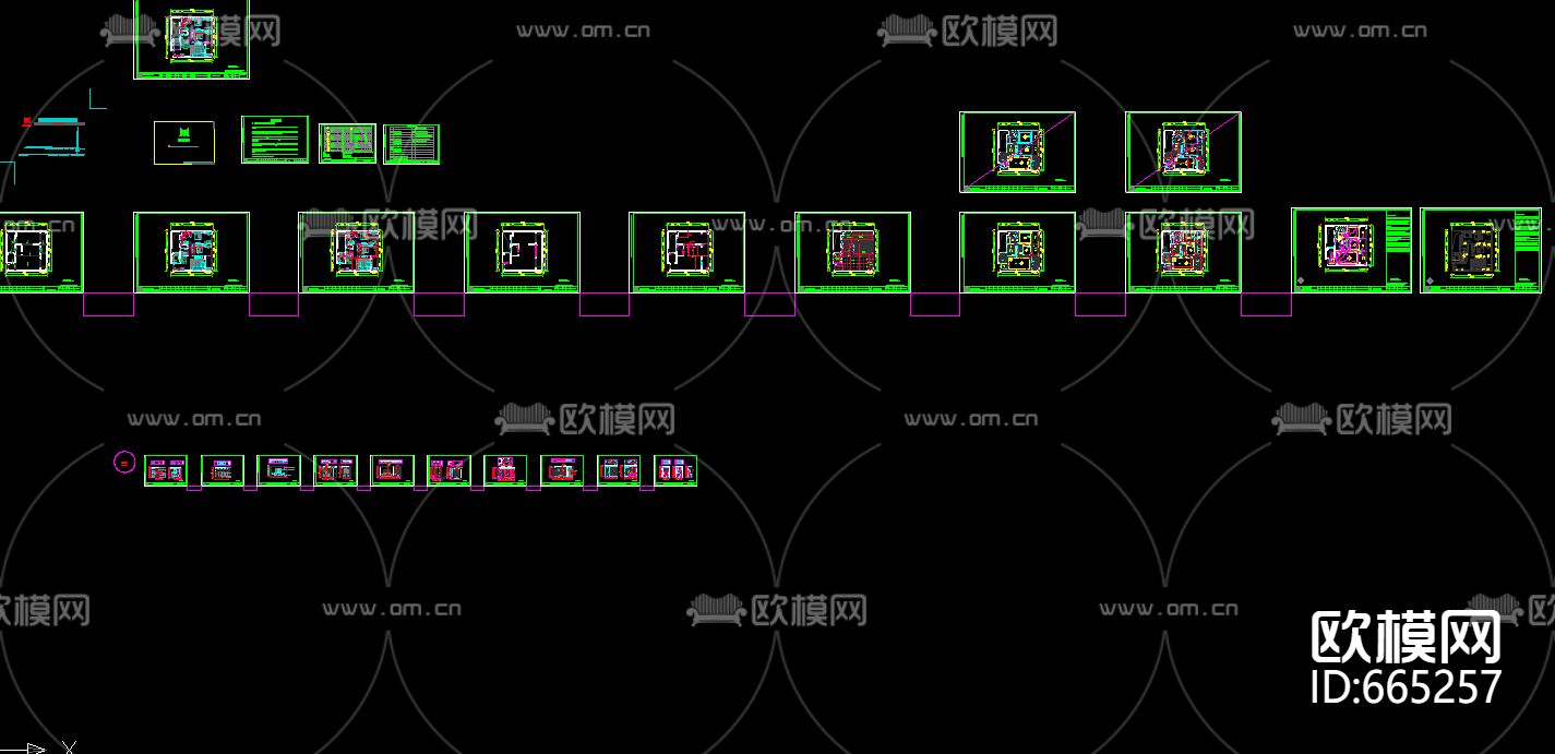 海德城北欧客餐厅卧室CAD施工图下载（渲染图4）
